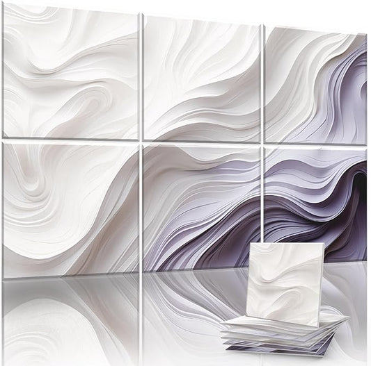 JaneTech Art Acoustic Panels Sound Absorbing Panels, Sound Absorbing Wall Art with Nano Glue for Recording and Home Studio, Office, Conference, White, 72 x 48 Inch