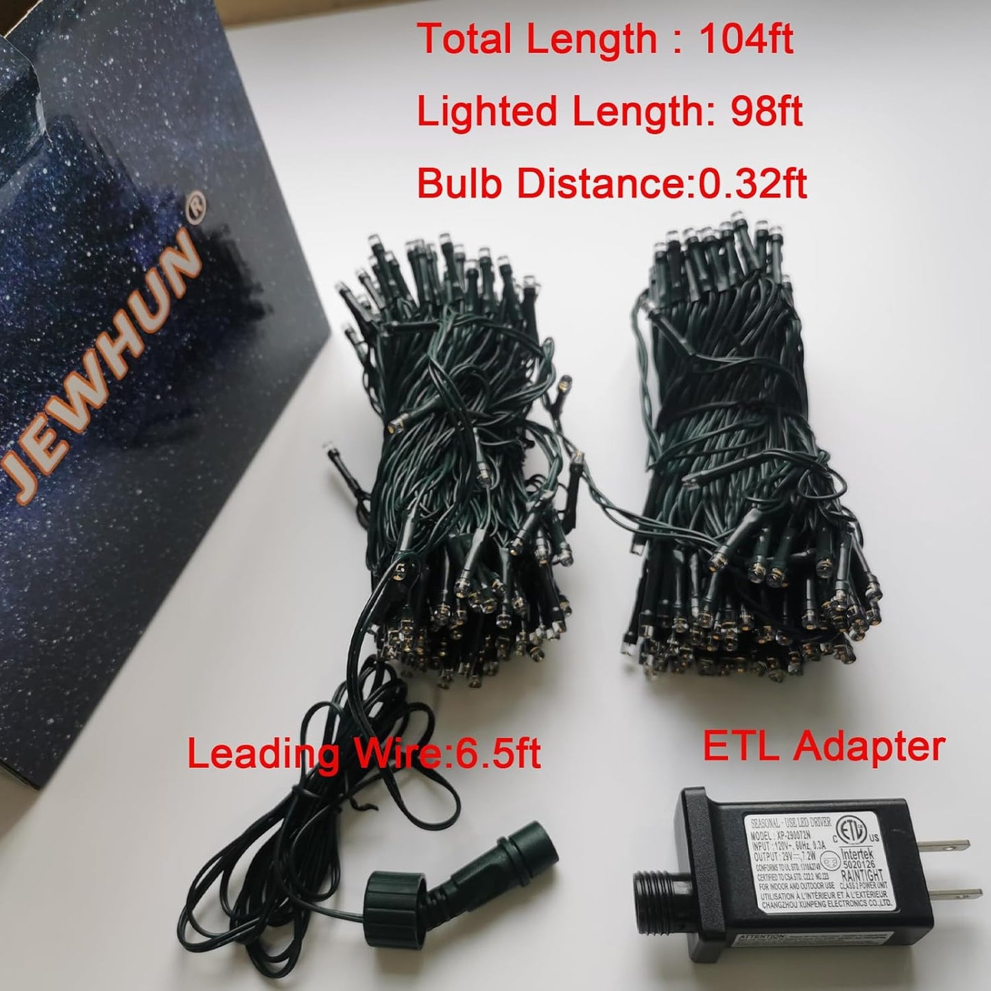 300 LEDs Warm White Christmas Lights 100ft Outdoor Indoor,Plug in Christmas Tree Lights,Green Wire LED String Lights for Home Decor Holiday Party Wedding