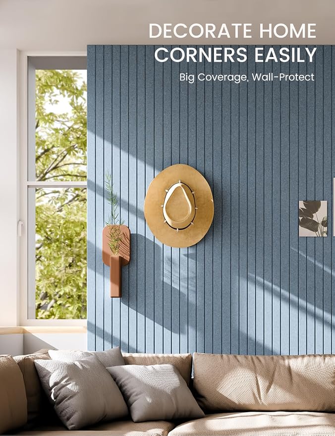 Fluxynara Large Felt Bulletin Board 36" x 24" Cork Board Alternative-6 Pack with 32 Safe Removable Adhesive Tabs, Cork Boards for Walls Cork Board for Home Office Classroom Pin Board-Dusty Blue