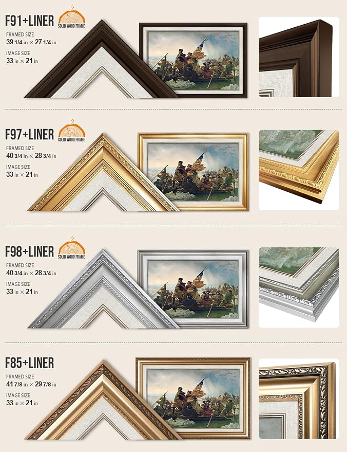 DECORARTS - Washington Crossing the Delaware by Emanuel Leutze. World Famous Painting Reproduction. Giclee Prints in Classic Golden Frame Ready to Hang