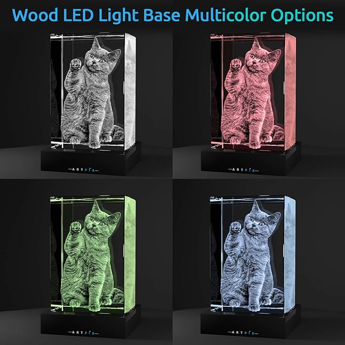ArtPix 3D Premium Crystal Photo, Personalized Gifts for Women, Wife, Mom, Her, Him, Men, Great Customized Gift With Your Own Photo - Anniversary, Wedding, Birthday