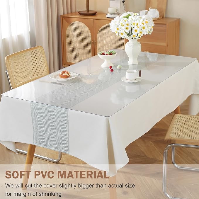 LovePads Frosted Desk Mat 16 x 48 Inch, 1.5mm Thick Frosted Table Protector, Waterproof Plastic Table Cover Protector, PVC Desk Protector Mat, Vinyl Desk Cover for Desktop, Coffee & Dining Table