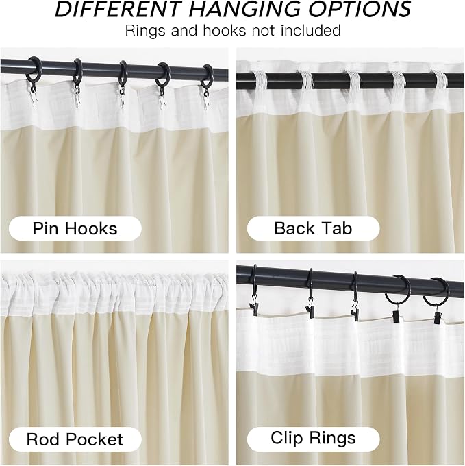 RYB HOME Beige Velvet Curtains 72 inches with Hook Belt, Soft Fabric Room Darkening Thermal Insulated Luxurious Home Decor Curtains for Living Room Bedroom, W 52" x L 72", 2 Panels Set