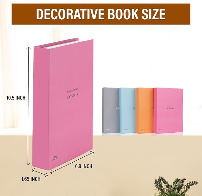 4 Pcs Decorative Books | Faux Modern Coffee Table & Shelf Decor | Sleek Minimalist Look for Living Room, Office and Entryway - Not Real, Tool-Free 2-Min Setup