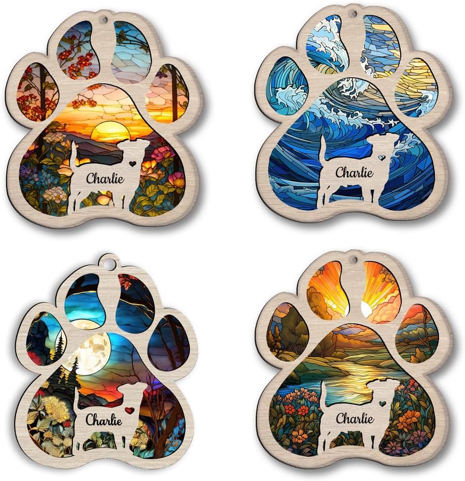 Personalized Doberman Pinscher Cropped Ears Suncatcher Dog Memorial Gifts, Custom Doberman Pinscher Cropped Ears Ornament Christmas Tree, Remembrance Gift, Loss of Dog Sympathy Gift