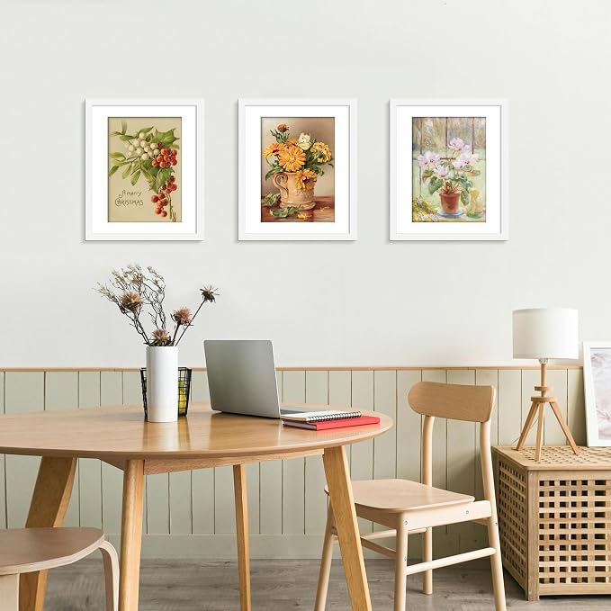 Picrit 14x17 Picture Frame 3 Pack, White Poster Frame, Display Poster 10 x 14 with Mat or 14 x 17 without Mat for Horizontal or Vertical Wall Mounting