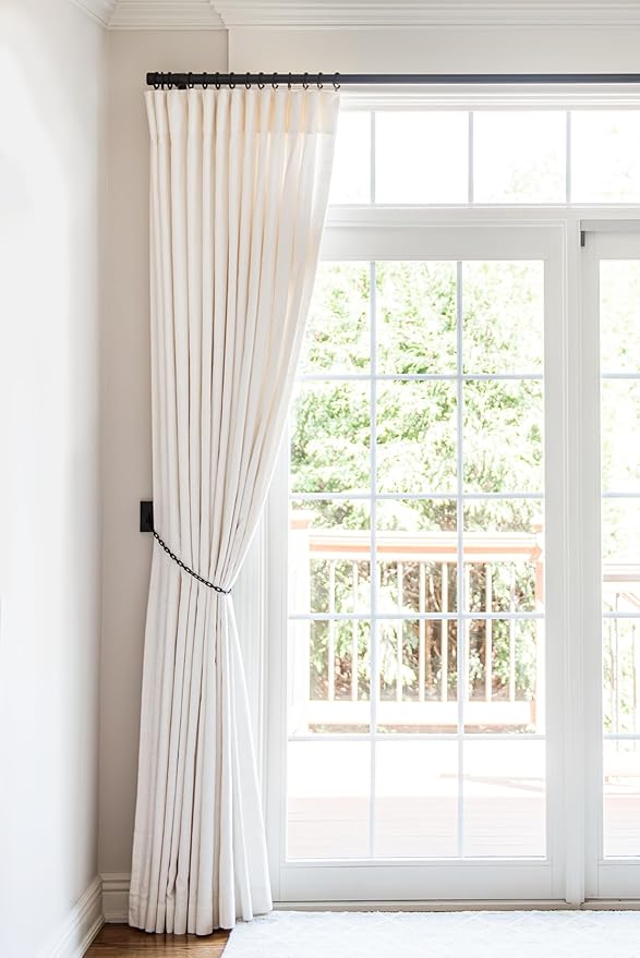 BlastHome® Non-Adjustable Luxury Extra Long Curtain Rod, 1 ¼” Rod Set, 18 foot Fixed Length (Four Rods Connect for a Seamless Look), Brushed Dark Brown