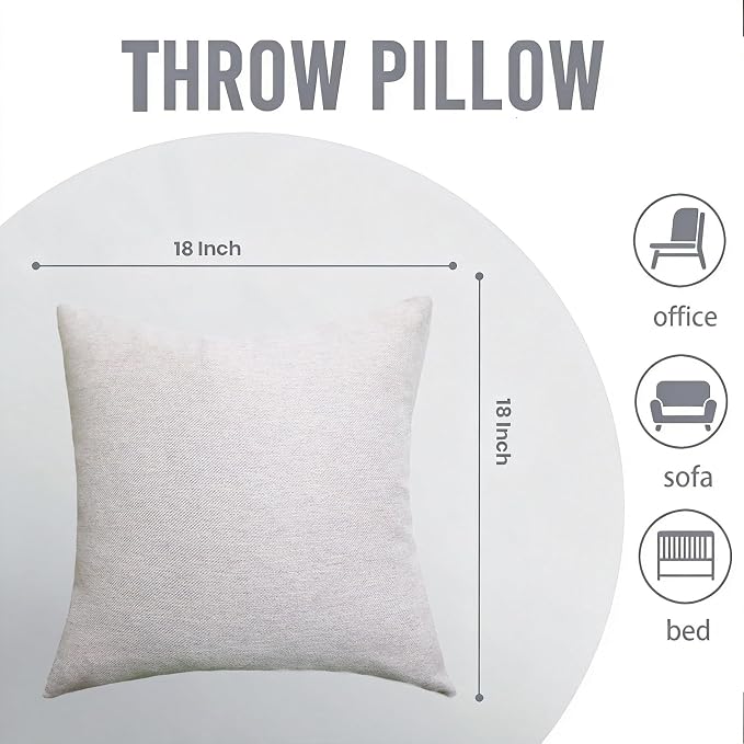 18x18 Throw Pillow for Couch,Living Room Pillows,Couch Pillows Set of 2,Brown