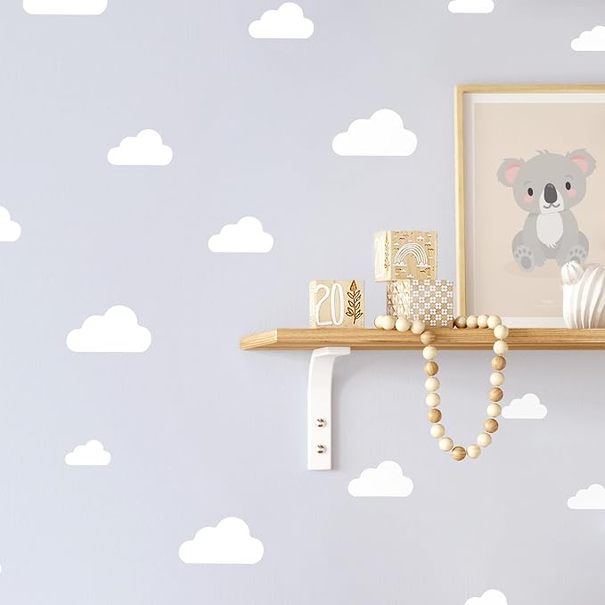 Removable Wall Decals for Kids Room – Peel and Stick Wall Stickers for Girls & Boys Bedroom, Playroom & Nursery – Easy to Apply Wall Decor - Clouds