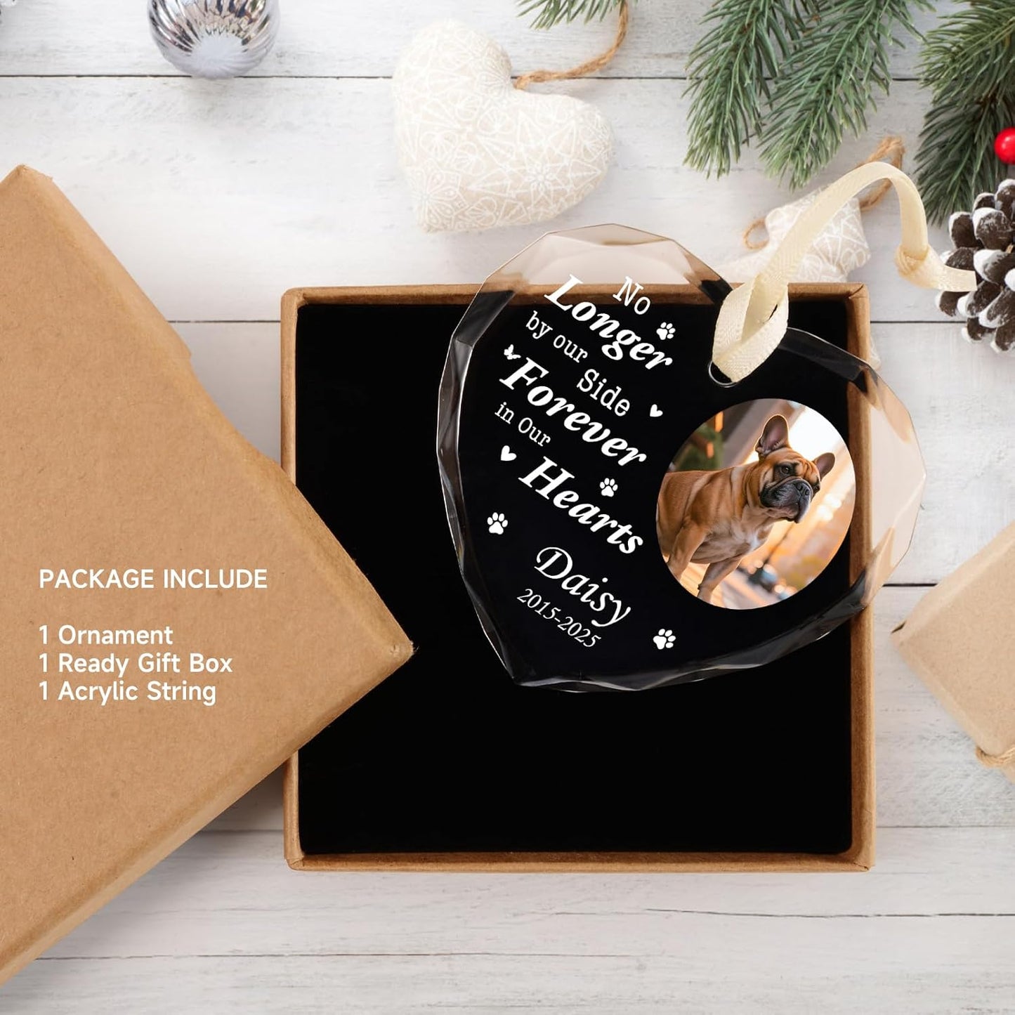 Personalized Pet Memorial Gifts - Custom Photo Name Ornaments - Sympathy Keepsake Gift for Loss of Loved One - Dog Memorial Gifts for Loss of Dog, Cat