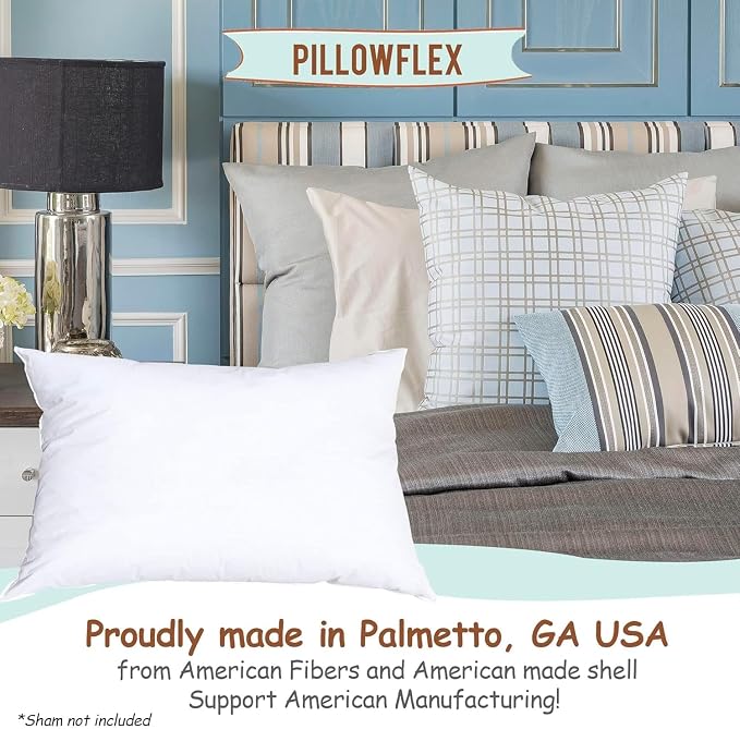 Pillowflex Synthetic Down Pillow Insert - 14x28 Down Alternative Pillow, Ultra Soft, Large Rectangle Body Sleeping Pillow, Lumbar, Long, Back - 1 Decorative Pillow Form