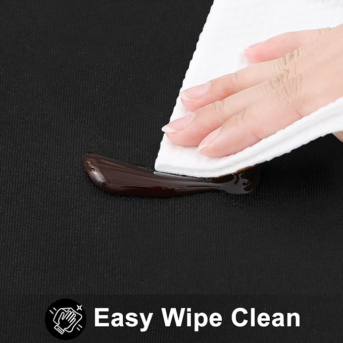 Smiry Rectangle Table Cloth 54x78 Inch, Waterproof Wipeable Vinyl Tablecloths Protector, Oil Spill Proof Plastic Table Cover for Dining, Picnic, Camping, Outdoor, Black