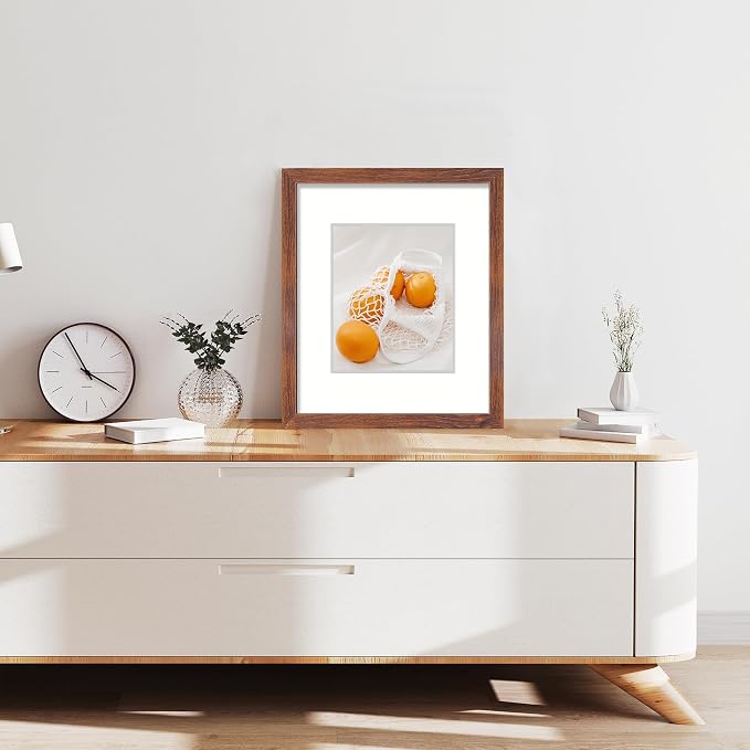 LaVie Home 16x20 Picture Frame Brown Poster Frame,Display Pictures 11x14 with Mat or 16x20 Without Mat, Stable and Sturdy Frame and Polished Plexiglass, Horizontal and Vertical Format of The Walls