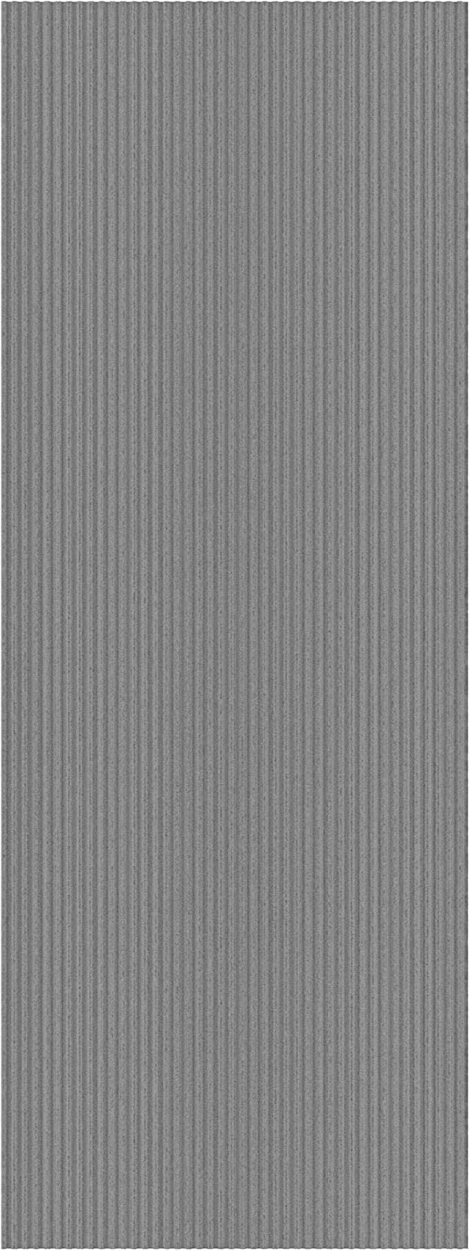 Ottomanson 2'7" x 54' Hallway Runner with Scraper Pile - Extra Durable Non-Slip Rug Mat for Indoor & Outdoor Use - Ideal for Kitchen, Entryway & Garage - High-Traffic Carpet, Gray