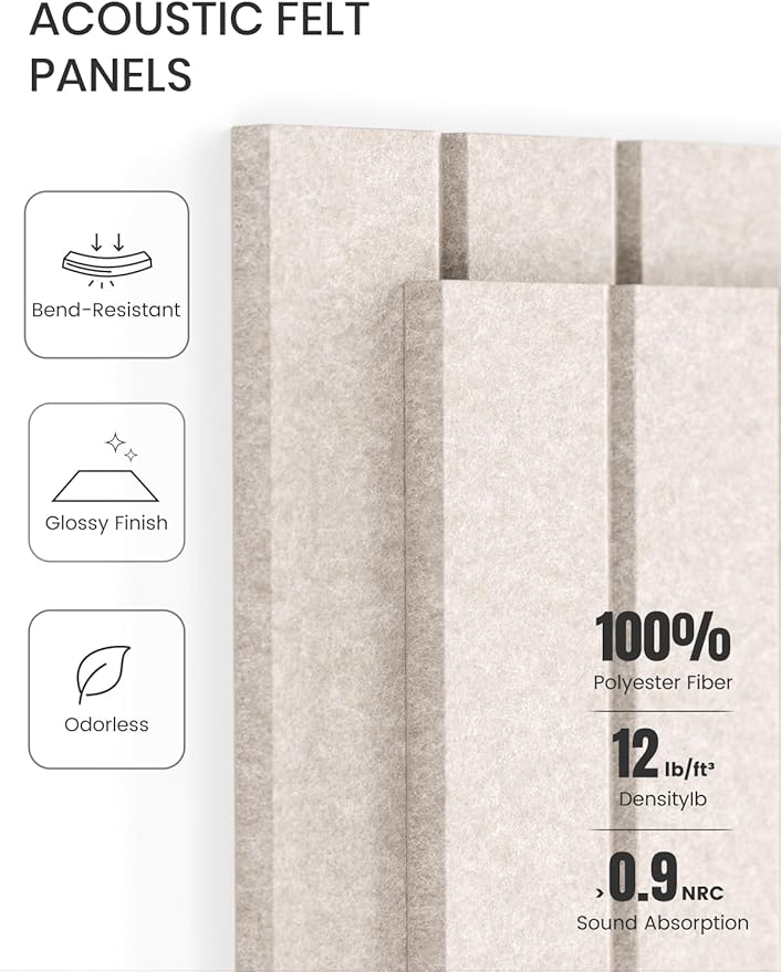 Fluxynara Large Felt Bulletin Board 36" x 24" Cork Board Alternative-6 Pack with 32 Safe Removable Adhesive Tabs, Cork Boards for Walls Cork Board for Home Office Classroom Pin Board -Oatmeal
