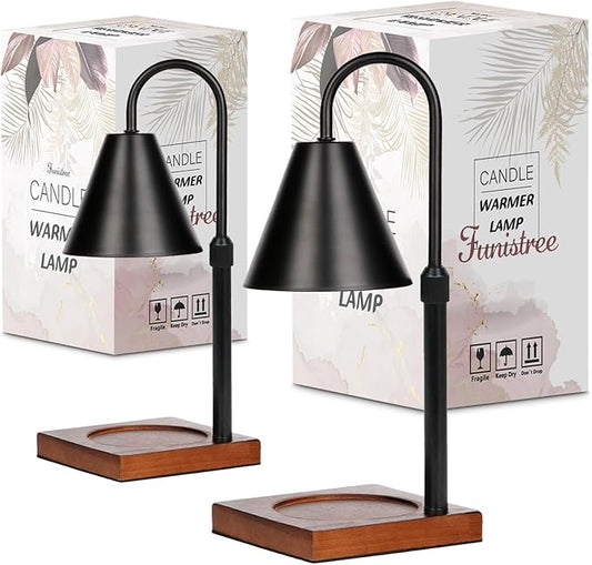 Modern Candle Warmer Lamp 2 Pack, Dimmable Candle Lamp Warmer with Timer, Mothers Day Birthday Gifts for Women Who Have Everything, Height Adjustable Candle Lamp, Cozy Living Room Bedroom Decor