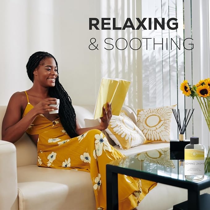 Aroma Country Blooming Jasmine Luxury Diffuser Oil Refill (8.5 Fl Oz) | Hotel-Inspired • Long-Lasting Home Fragrance • for Aromatherapy, Reed Diffusers, Diffuser Machines & Room Sprays