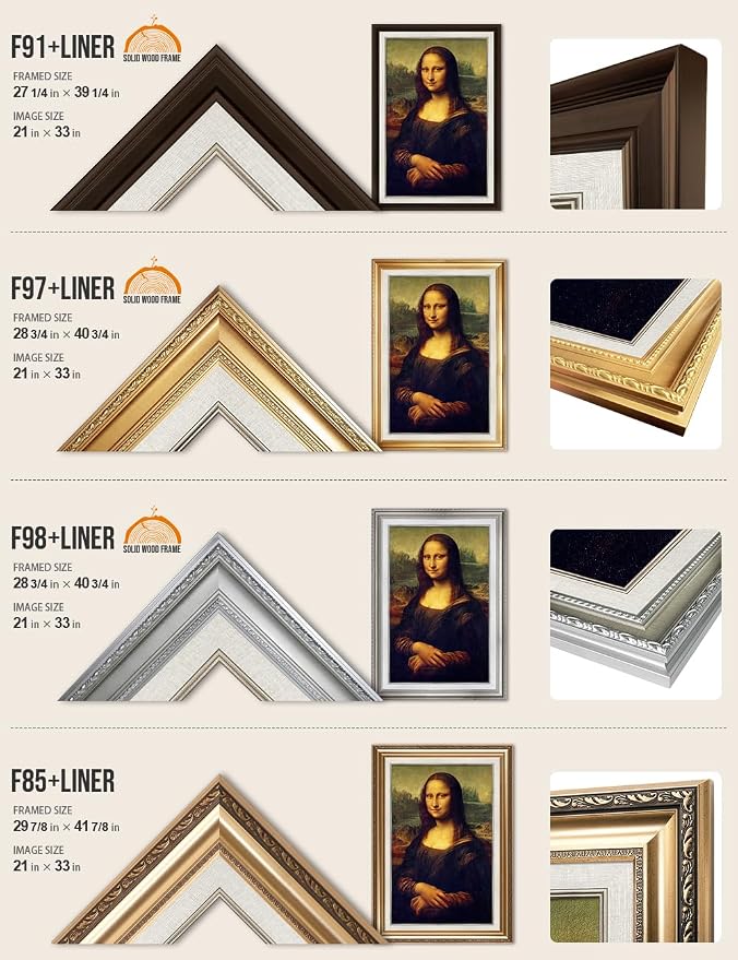 DECORARTS - Mona Lisa by Leonardo DaVinci. World Famous Painting Reproduction. Giclee Prints in Classic Golden Frame Ready to Hang