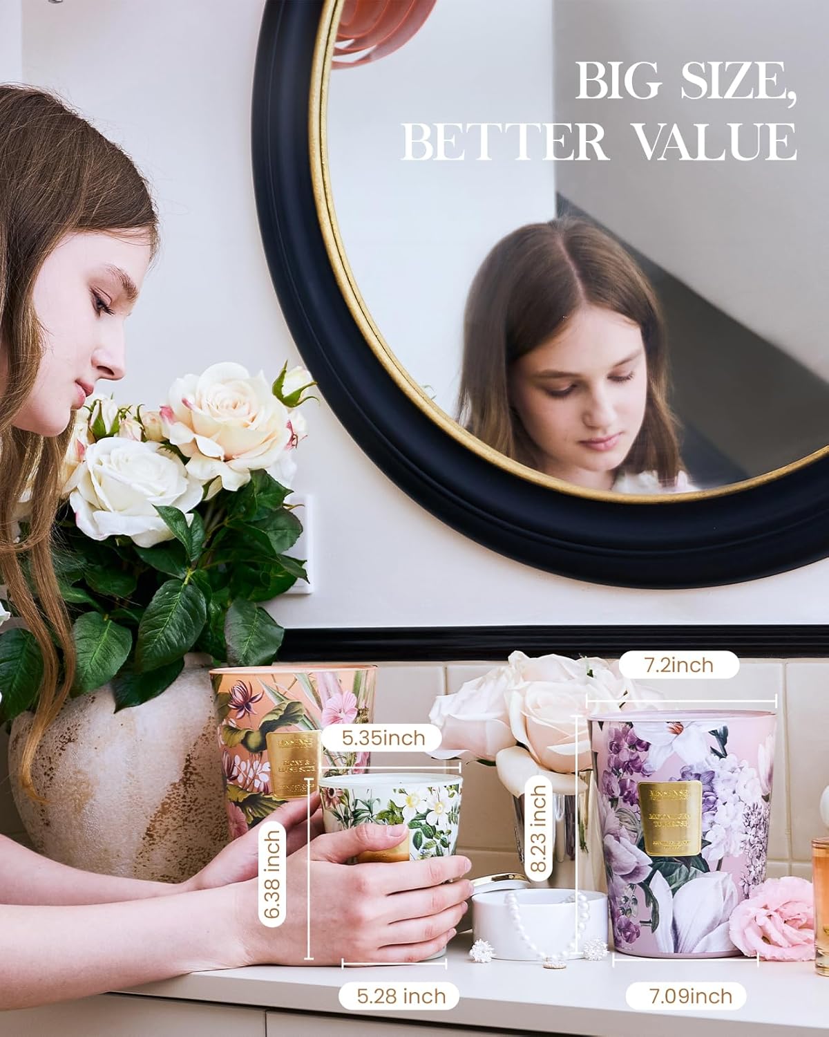 M&SENSE Large Candles Caramel Pumpkin Latte Scented, 3 Wick Natural Soy Candles for Home Scented, 150H Long Lasting Slow Burn Jar Candle 35oz, No Toxic Aromatherapy Candle for Stress Relief