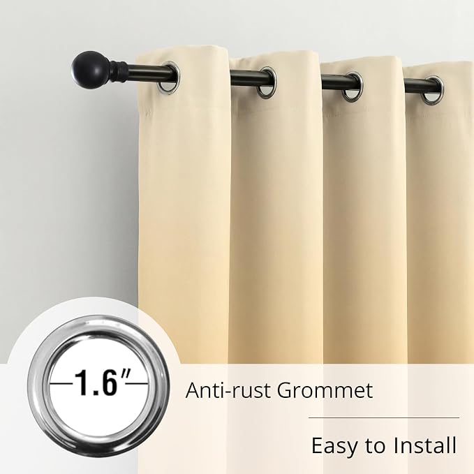 Sunset Gradient Blackout Curtains - 100% Blackout, Thermal Insulated Noise Reducing, Ombre Inspired By Sunset, 2 Panels, Each W52xL84