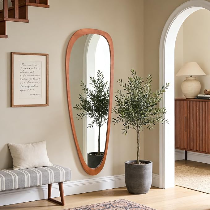 WallBeyond Asymmetrical Mirror, Irregular Mirror Full Length, Boho Wall Mirrors Decorative for Bedroom Living Room Entryway Hall, Mid Century Modern Decor 60" H x 22" W