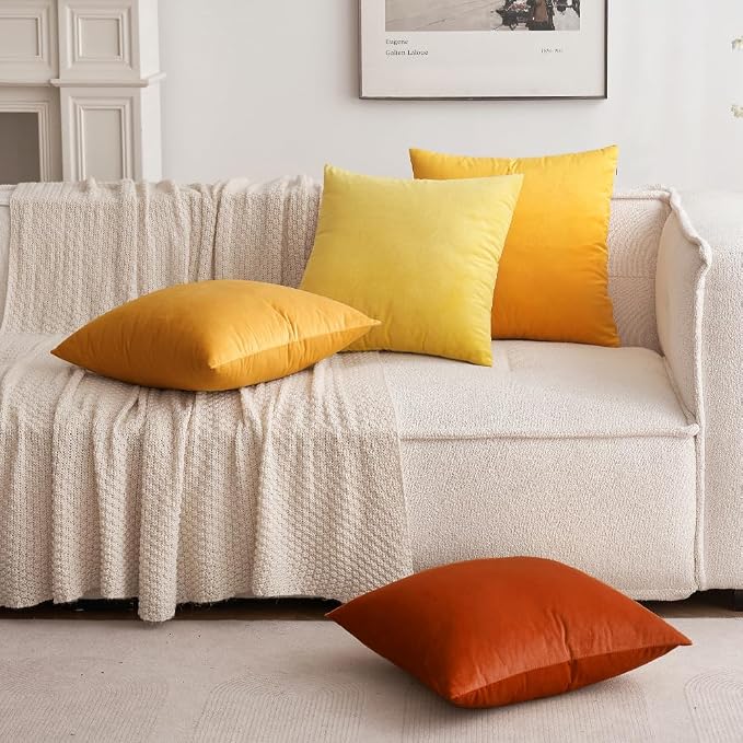 MIULEE Velvet Throw Pillow Covers 12x20 Inch, Pack of 2 - Burnt Orange, Soft Solid Lumbar Fall Decorative Pillow Covers Modern Luxury Home Decor for Chair Couch Sofa Bedroom Livingroom