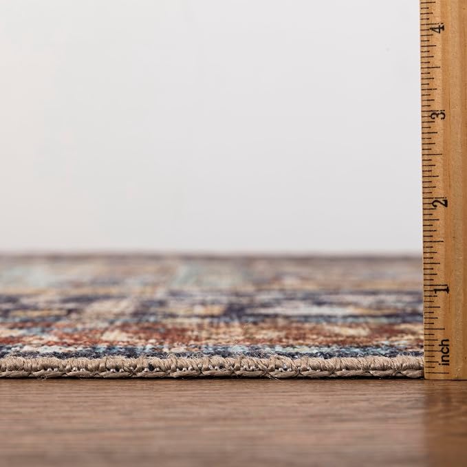 Keen Home Design 30"x120" Rug - Machine Washable Runner with Non-Slip Backing, Ideal for Hallway, Entryway, Kitchen, Laundry Room - Vintage, Easy Clean, Durable, Low Pile Rug - (2'6" x 10')