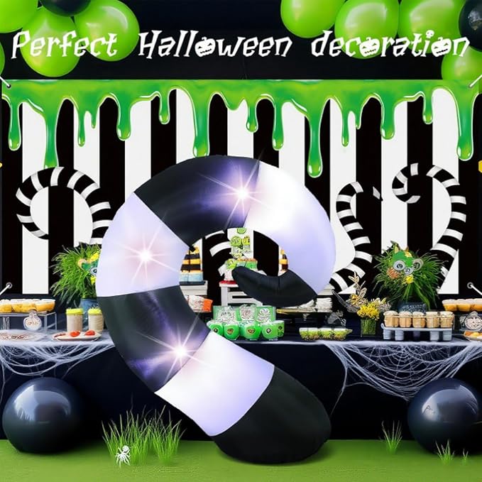 VIHOSE 4.69 ft Halloween Worm Inflatable Decoration Blow up Inflatable Worm Built-in LED Lights for Halloween Outdoor Garden Lawn Scary Party Decor