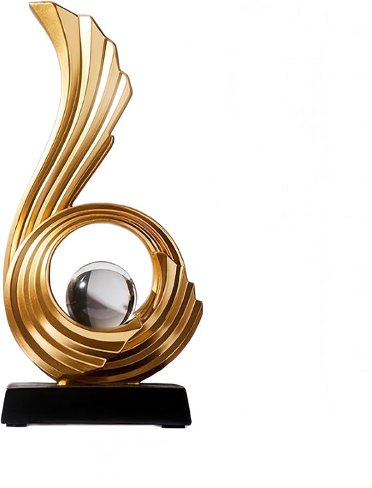 AWNR Gold Abstract Digit Statue Accent Decor, Adornos para Sala Modernos Shelf Decor Aesthetic for Coffee Table, Modern Home, TV Stand, Men's Bedroom, Coffee Table, Console Table (Abstract 6)