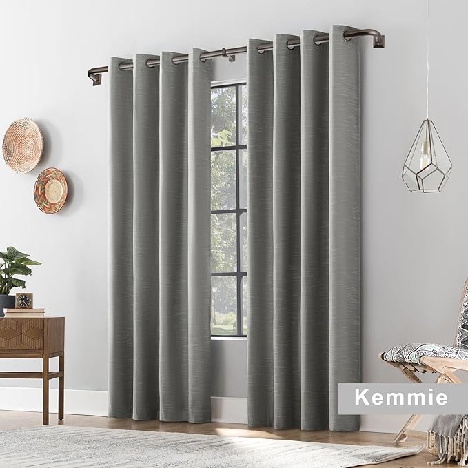1 1/4 Diam Large Room Darkening Rods, 48-84Inch(4-7ft) Length Telescoping Wrap Around Curtain Rods For Bedroom Living Room Kitchen, Dark Bronze