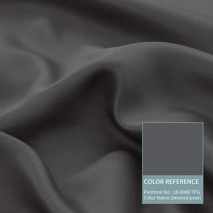 BGment 45 Inch Curtains for Bedroom - Short Blackout Curtains for Small Window/Cafe Thermal Insulated Grommet Drapes, 2 Panels, Each 42 Inch Wide, Dark Grey