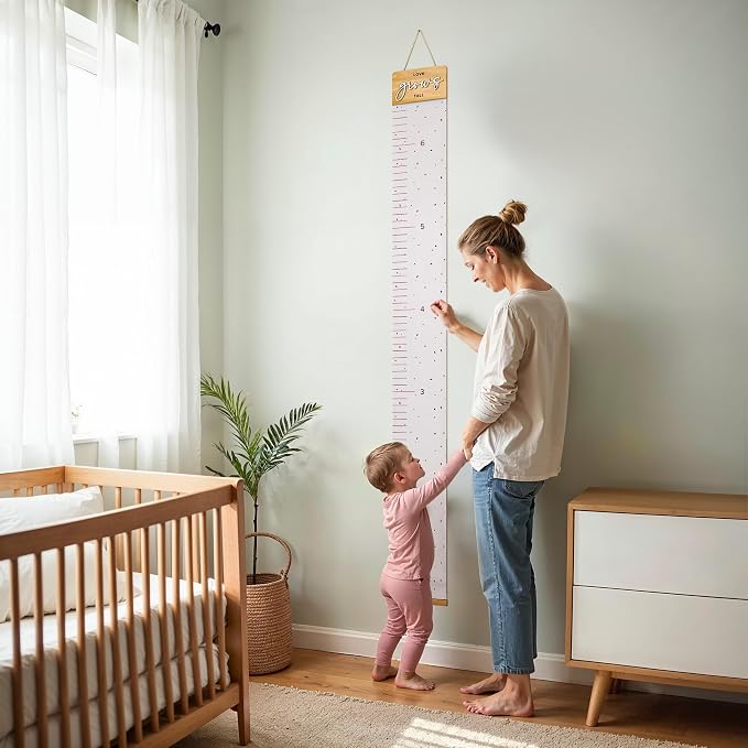 Beautiful Growth Chart for Wall - Cute Height Chart to Easily Track Your Kids' Growth and Milestones - Essential Baby and Toddler Playroom Decor that is Great for Gifting and Creates Lasting Memories