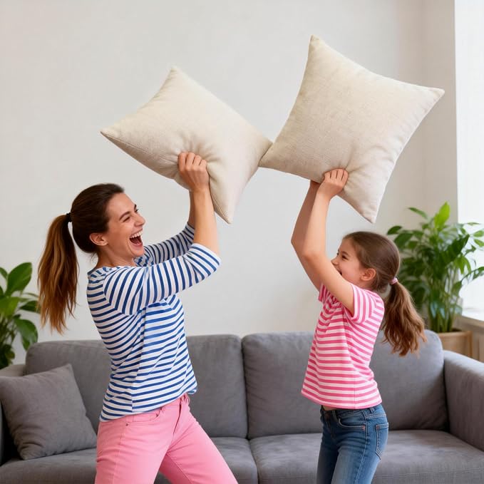 Small Throw Pillow 18x18,Couch Pillows,Velvet Throw Pillow for Bed and Couch,Set of 2,Beige