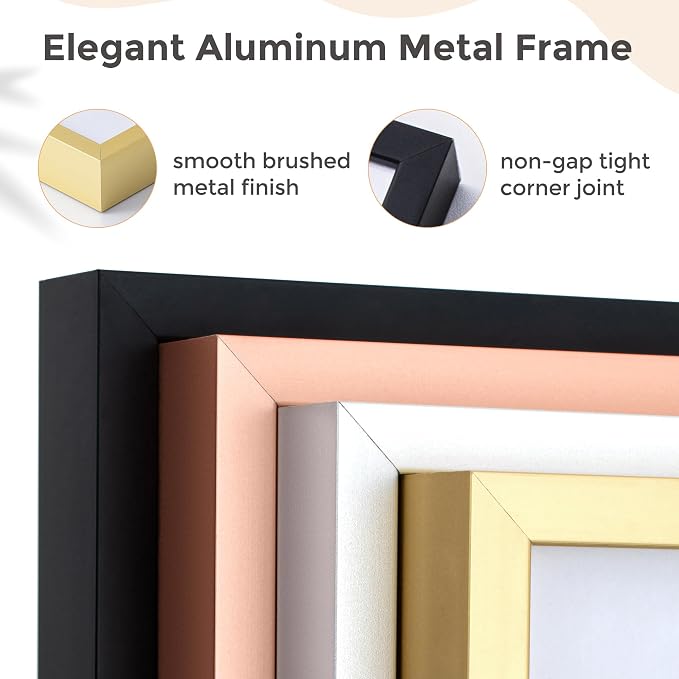 27x40 Metal Picture Frame For Wall With Mat For 24x36, 27''x40'' Aluminum Photo Frames With Tempered Glass For Home Decor, Minimalist Modern Poster Frame Horizontal And Vertical Formats, Gold