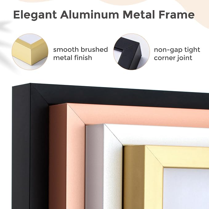 24x36 Metal Picture Frame For Wall With Mat For 20x30, 24''x36'' Aluminum Photo Frames With Tempered Glass For Home Decor, Minimalist Modern Poster Frame Horizontal And Vertical Formats, Silver