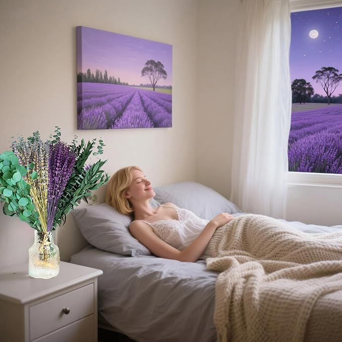 Fortunate Flower 120+ Pcs dried lavender and eucalyptus for Shower, Fresh Eucalyptus Plant Live Lavender Plants for Inside, Real Lavender Flowers Bundles Bouquet Dried Eucalyptus Stems Leaves for Vase