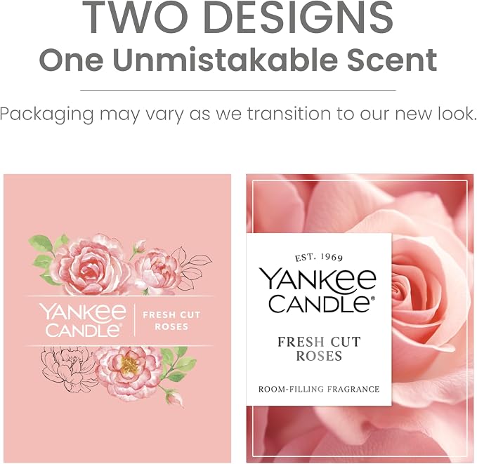 Yankee Candle Large Tumbler Scented Candle with up to 80 Hour Burn Time, Premium Plant Wax Blend for Consistent Burn, 20 oz Tumbler_Candle with Room Filling Fragrance, Fresh Cut Roses (Pack of 4)