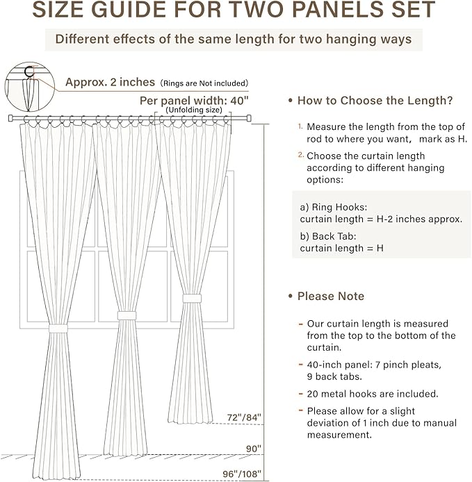 CAPALOCA Pinch Pleated Curtains Blackout, Linen 90 Inch Blackout Curtains, Thermal Insulated Pinch Pleated Drapes for Bedroom and Living Room, 40" W x 90" L (Pack of 2), Natural