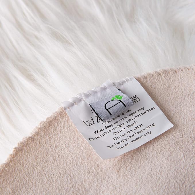 Ashler Faux Fur Rug, White Area Rugs, Fluffy Sheepskin Fur Rug, Fuzzy Ultra Soft 2 x 6 Ft Rugs, Machine Washable Shag Rug, Nursery Throw Rugs for Bed, Living, Kids Room