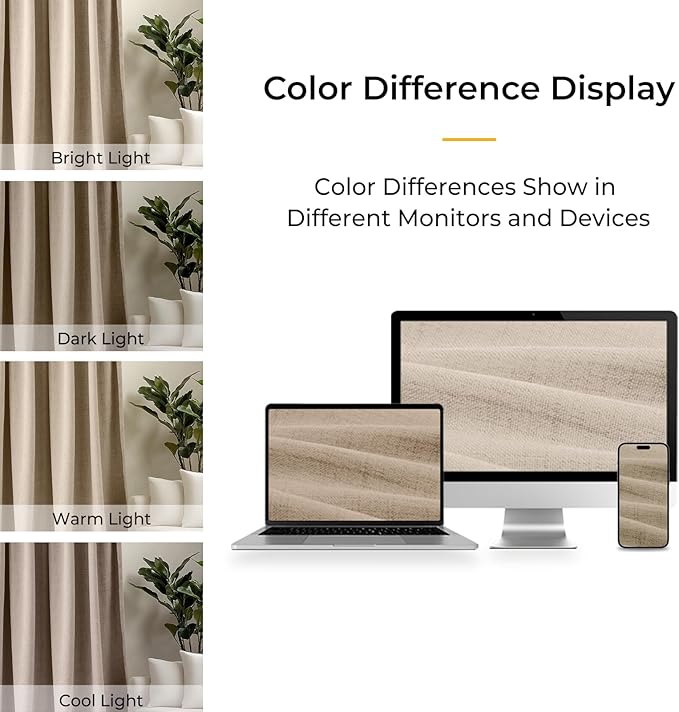 INOVADAY 100% Blackout Curtains for Bedroom, Black Out Curtains 102 Inch Long, Clip Rings Linen Blackout Drapes, Thermal Insulated Room Darkening for Living Room, 2 Panels - Oatmeal,W50xL102