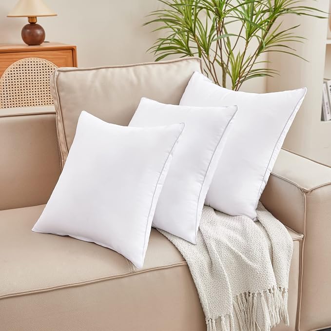 Qeils 12 x 20 Pillow Inserts Set of 2 White Throw Pillow Inserts with Soft Polyester Cover - Rectangle Square Interior Sofa Pillow Inserts Decorative Pillow Insert White Couch Pillow