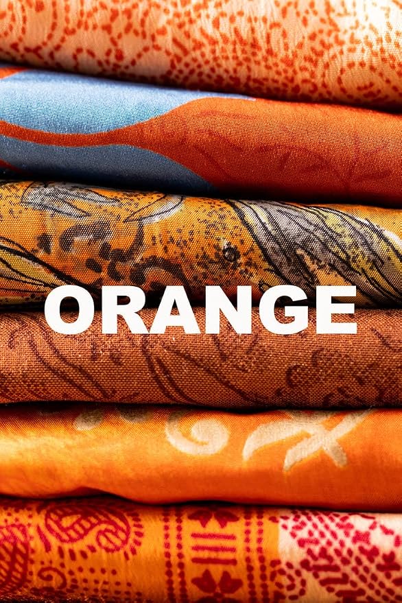 Assorted Hippie Colorful Curtains Light-Filtering – Boho Curtains, Bed Canopy Panel, Tapestry or Window Treatment Patchwork Orange Color (84 X 43 Inches)