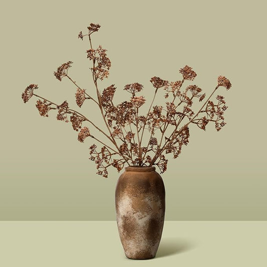 Suncalla 6 Pcs Dusty Plum Berry Stems Spring Faux Eucalyptus Seed Artificial Branches Faux Sedum Berry Spray Picks for Home Mantel Vase Farmhouse Garden Wedding DIY Decorations(Orange)