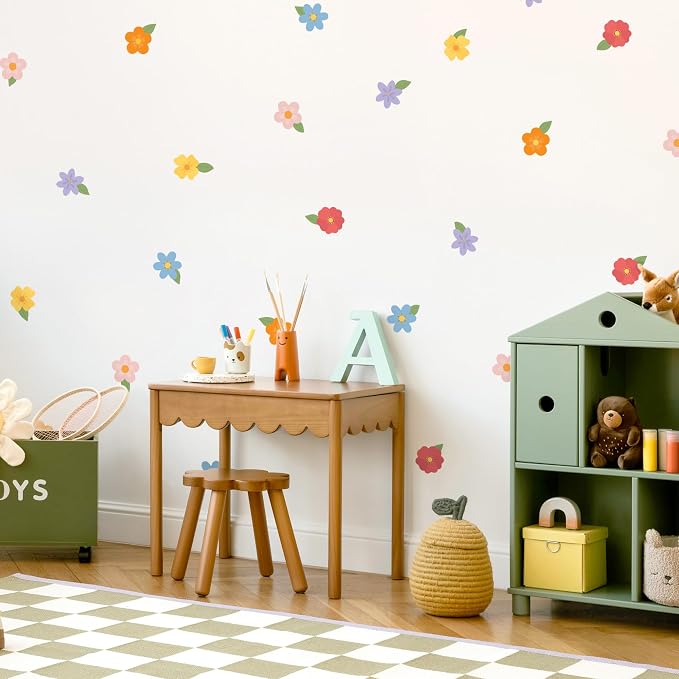 Teddylabels - Wildflowers - Easy-to-Apply & Removable Wall Stickers: Transform Your Toddlers Bedroom with Durable, Vibrant Peel-and-Stick Wall Decor – Stickers for Kids