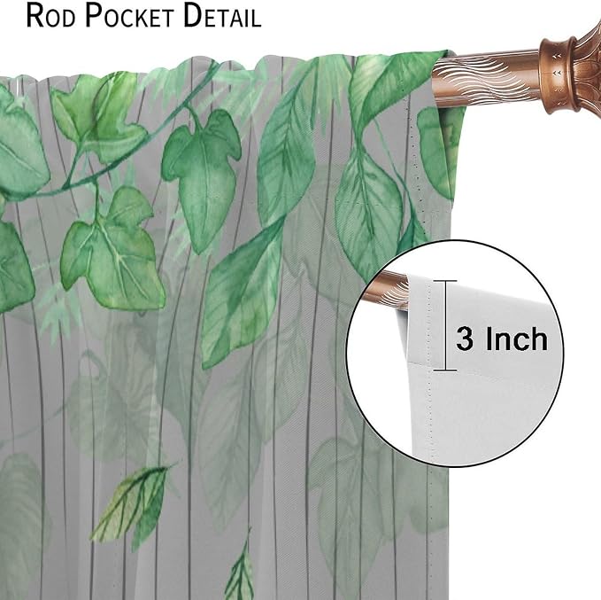 Rustic Animal Curtains, Wild Forest Animal Bear Fox Deer Kids Window Treatments for Living Room Bedroom, Farmhouse Woodland Blackout Drapes 2 Panel Sets, 42x54 Inch