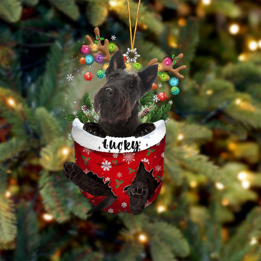Scottish Terrier Dog Christmas Ornament, Scottish Terrier in Snow Pocket Christmas Tree Ornament, Dog Lovers Gift Idea Xmas Decor, Christmas Decorations for Tree, Christmas Ornament Gift for Dog Lover