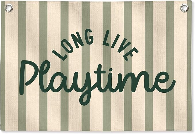 Playroom Wall Decor, Long Live Playtime Linen Canvas Banner, Toddler Playroom Decor Kids Room Nursery Wall Decor for Toddler Boys Toy Room Bedroom, 30x20 Inch