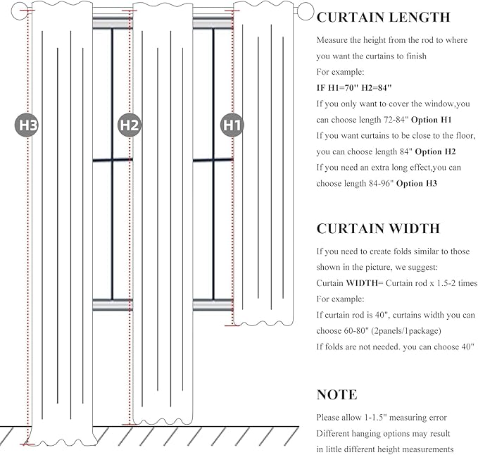 QJmydeco Pleated Beige Curtains 96 Inches Long 2 Panels Burg, Energy Efficient Decorative Total Blackout Curtains for Bedroom Wide Windows Drapes for Living Room Thick Soundproof Rod Pocket&Hook&Rings