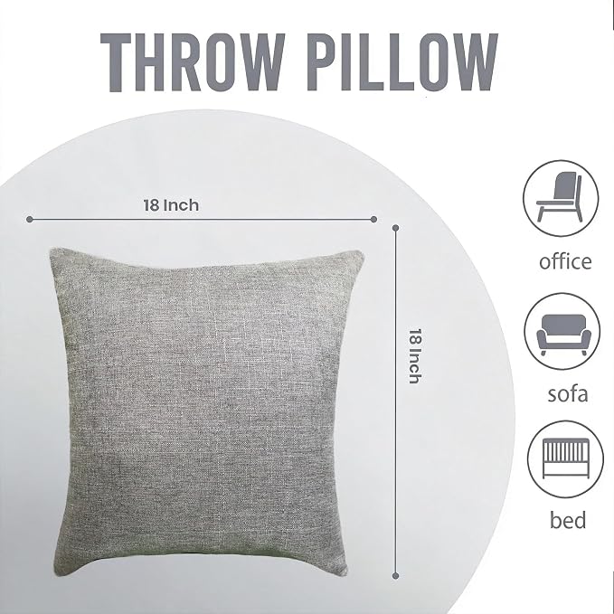 Throw Pillows with Inserts Included, 18x18 Couch Pillows for Living Room & Outdoor, Boho Decorative Pillows for Sofa, Bed, Patio, All-in-One Cushions, 2 Pack.