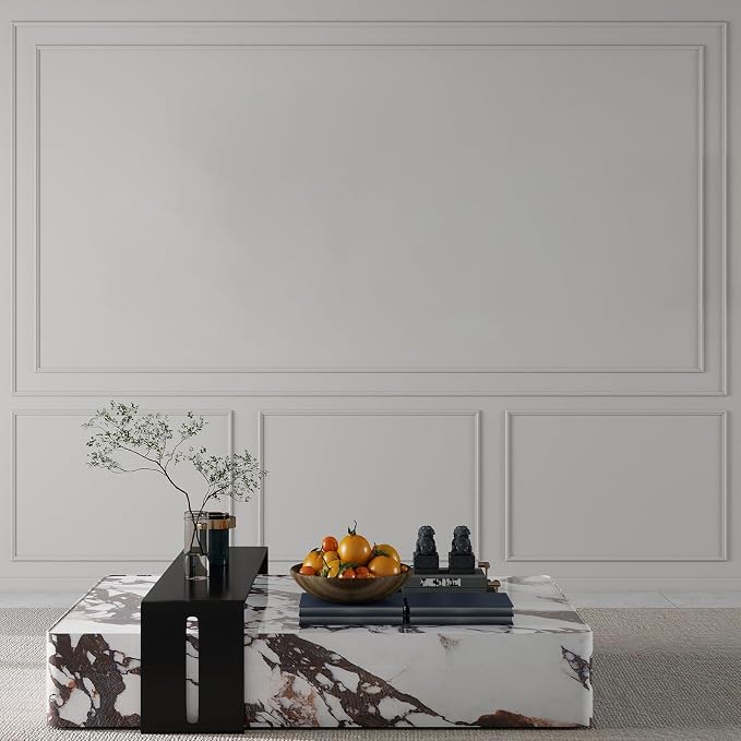 Pangda DIY Peel and Stick Wall Moulding Kit Flat Wall Molding Kit Pre Made Accent Wainscoting Panel for Home TV Interior Decor(the Heritage Collection)